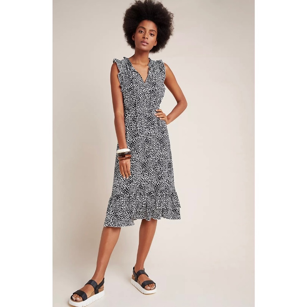 New Maeve Ruby Ruffled Mini Dotted Dress